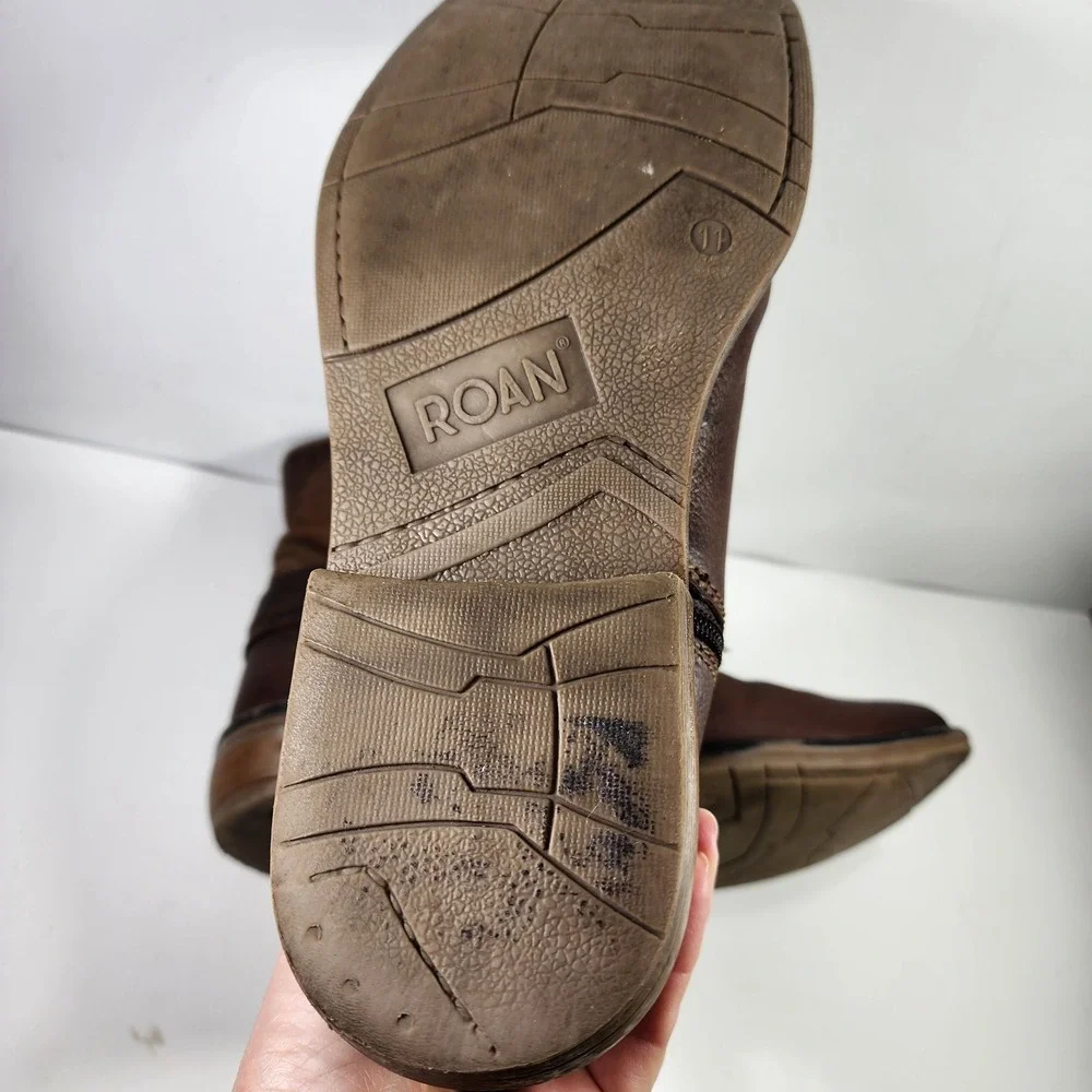 ROAN Bed Stu Native II Distressed Leather Harness Boots Mens 11 Brown Side Zip